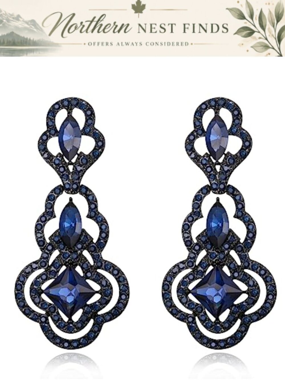 Austrian Crystal Chandelier Dangle Earrings for Wedding Bridal Prom Party